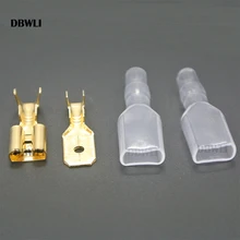 Pares macho de terminais de crimpagem, 200 peças/50 pares fêmea macho spade conector de envoltório de fio para 22-16 awg 0.5mm2-1.5mm2 2.8mm 6.3mm 4.8mm