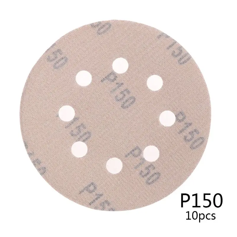 10 шт. 5 дюймов 8 отверстий шлифовальные диски песок бумага ассортимент крюк и петля шлифовальная бумага - Сетки: 150 #