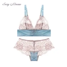 Сексуальный мусс, ультра тонкий лоскутный кружевной топ, бюстгальтер, набор нижнего белья для женщин, Осень-зима, сексуальный прозрачный комплект нижнего белья для женщин