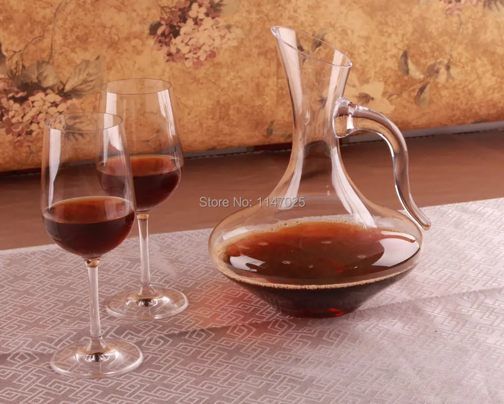 1 шт. 1600 мл стеклянный графин конический носик подачи вина Графин контейнер для аэрации вина кувшин графин с ручкой JS 1108