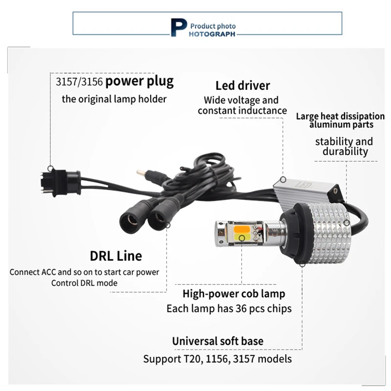 PAL BA15S 1156 P21W PY21W T20 WY21W Canbus дневной ходовой светильник+ указатель поворота светодиодный светильник двойной режим DRL светодиодный внешний свет