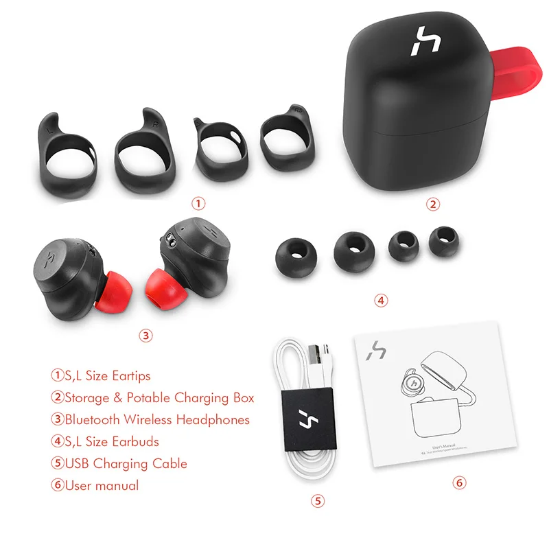 HAVIT Wireless Charging TWS Bluetooth Earphone True Wireless Sport Earphone Waterproof 3D Stereo Earbuds With Microphone G1W G1C