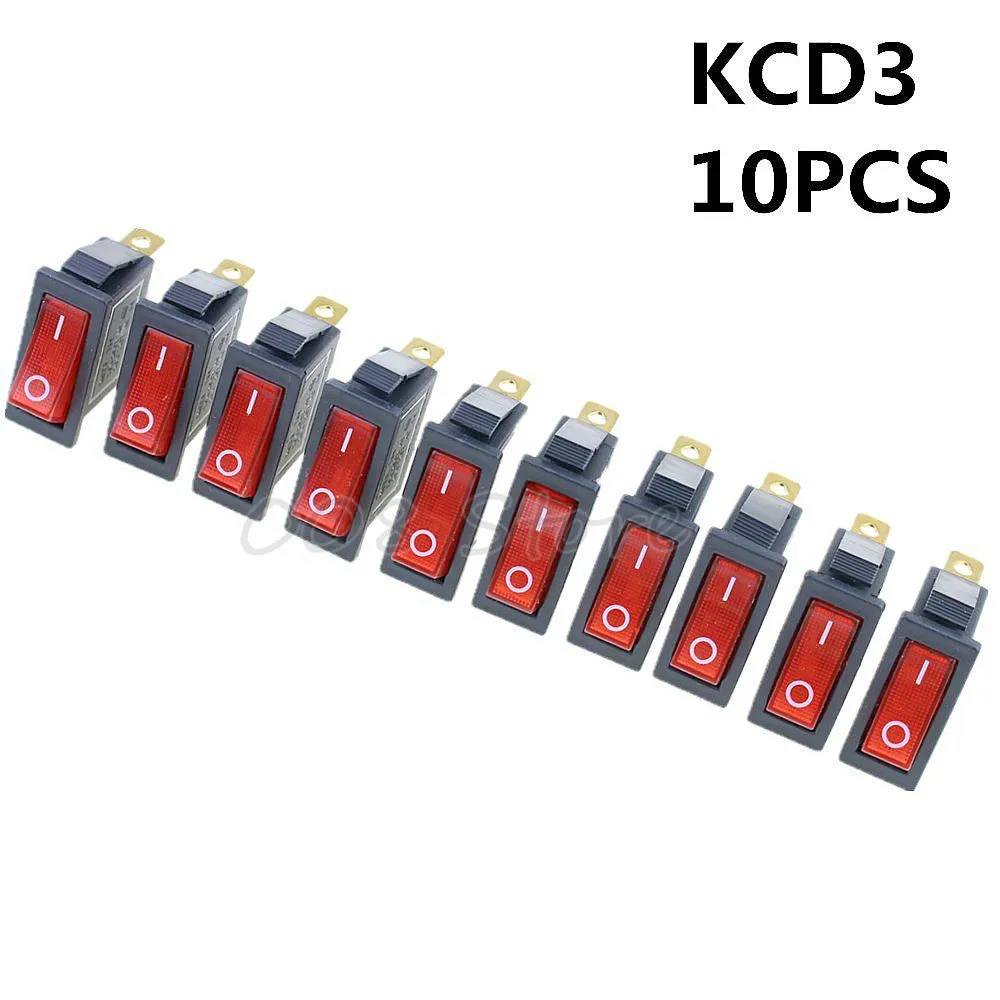 Акция! 10 шт. неоновый переключатель света 250 В/10 А 125 В/15 А|on/off rocker switch|lighted switcheslighted
