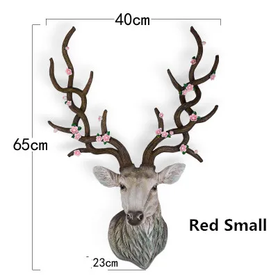 Sika, олень, слива, настенное украшение, подвесная настенная голова животного, полимерная подвеска, полимерные настенные украшения, аксессуары для дома, лучший подарок - Цвет: Red Small