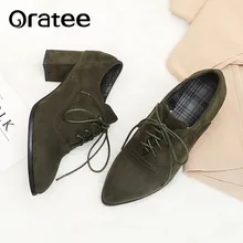 Zapatos Oxford de Punta puntiaguda con cordones para mujer, zapatos de talla grande 31-43, zapatos Vintage para mujer, zapatos informales para primavera y otoño