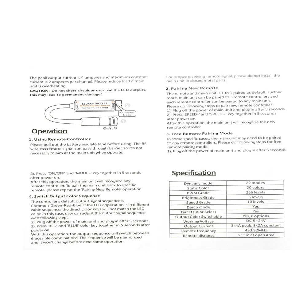 12A DC5-24V мини 17 клавиш RF Беспроводной контроллер светодиодный диммер с 4pin черный/белый женский для 3528 5050 SMD RGB Светодиодные ленты свет JQ