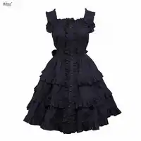 Gothic Lolita Dress Cotton Black Sleeveless Cosplay Costumes Beautiful Girls Lolita Dress Ainclu XS-XXL/Support Customization