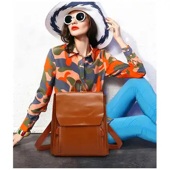 

Backpacks Female new hot Women's PU leather soft face retro college backpack large-capacity bags mochilas mujer 2019