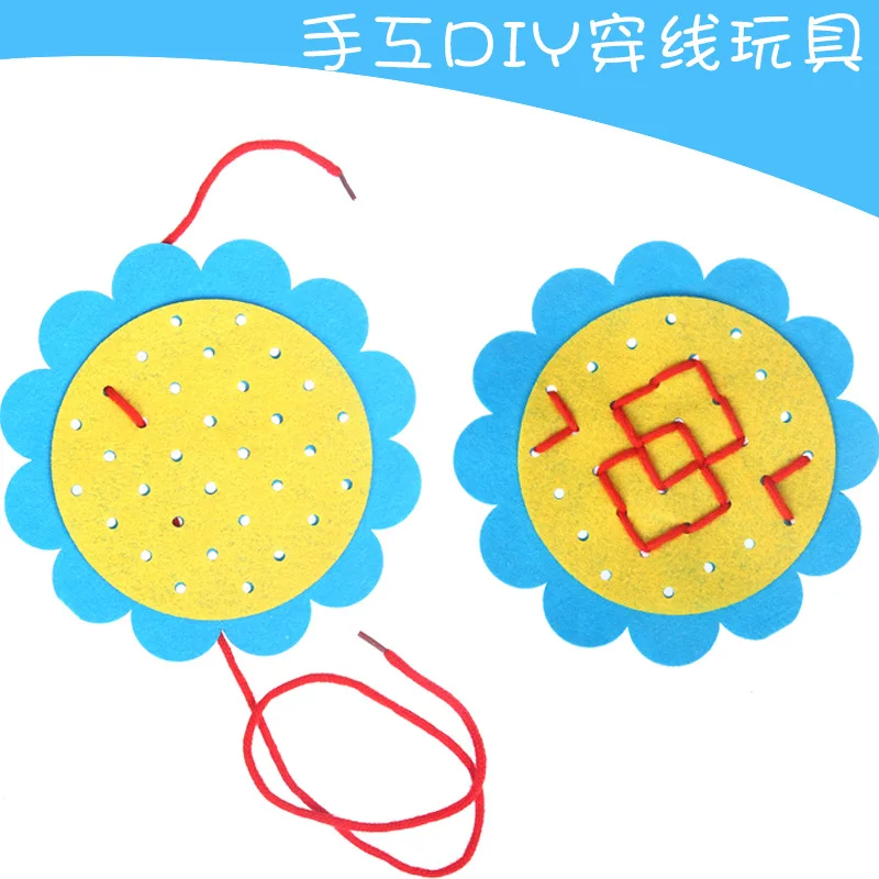 

4 Colors Teaching Kindergarten Manual DIY Weave Cloth Montessori Materials Baby Early Learning Education Toys Aids Math Toys