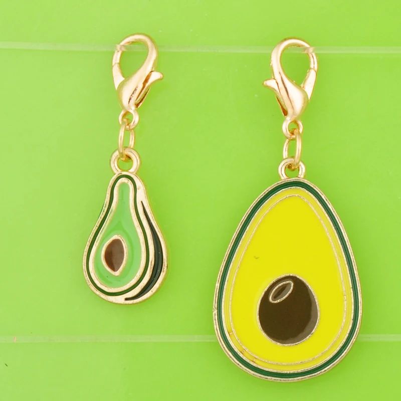 

DIY metal dangle enamel color fruit Avocado Papaya charms with clasp pendants for bracelet/necklace/earring jewelry making charm