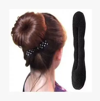 US $168.00 2 Size Direct Selling Black Sponge Hair Bun Maker Magic BudLike Hair Styling Donut Hair Accessories amp Tools HA048