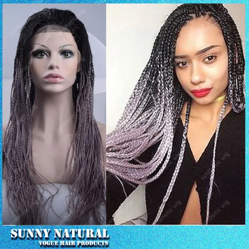 Braided Heat Resistant Hair Big Twist Braids Woman Synthetic Lace