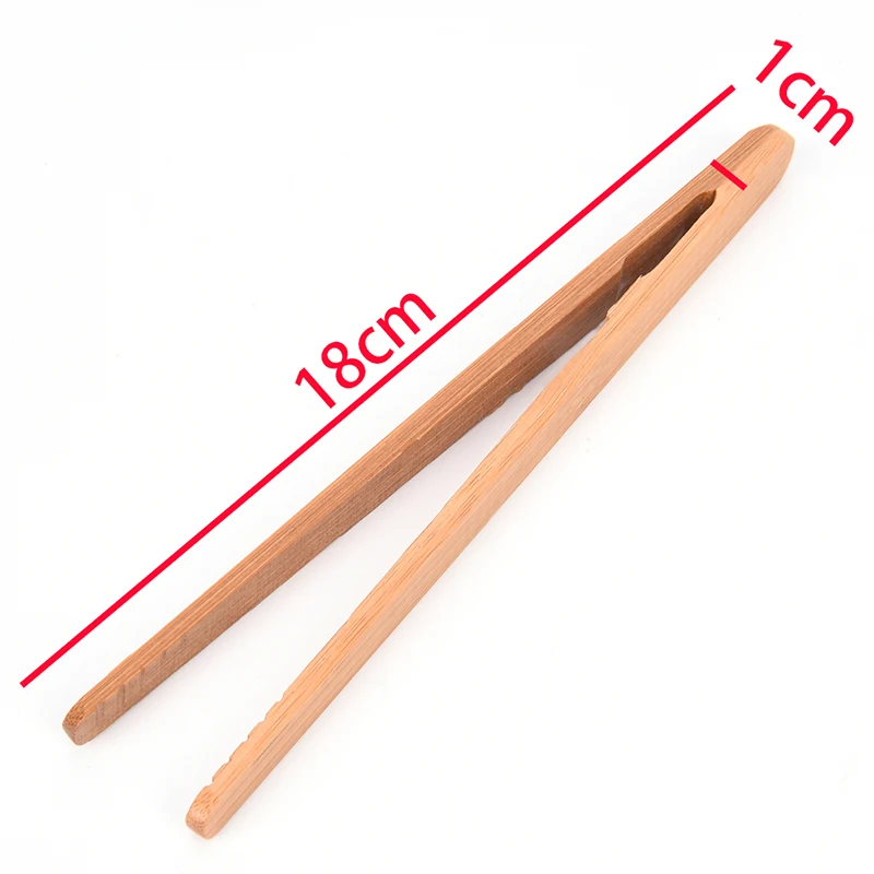 1PC Wooden Tea Tweezer Bacon Tea Clip Tongs Bamboo Kitchen Salad Food Toast