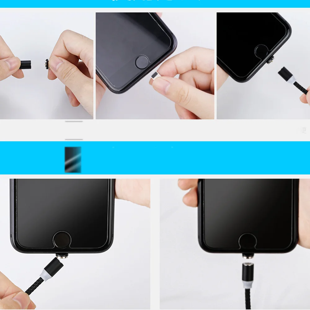 المغناطيسي كابلات شحن المصغّر usb كابل ل Xiaomi هواوي شاحن هاتف محمول يعمل بنظام تشغيل أندرويد سريع شحن المغناطيس سلك Microusb كابل بيانات سلك