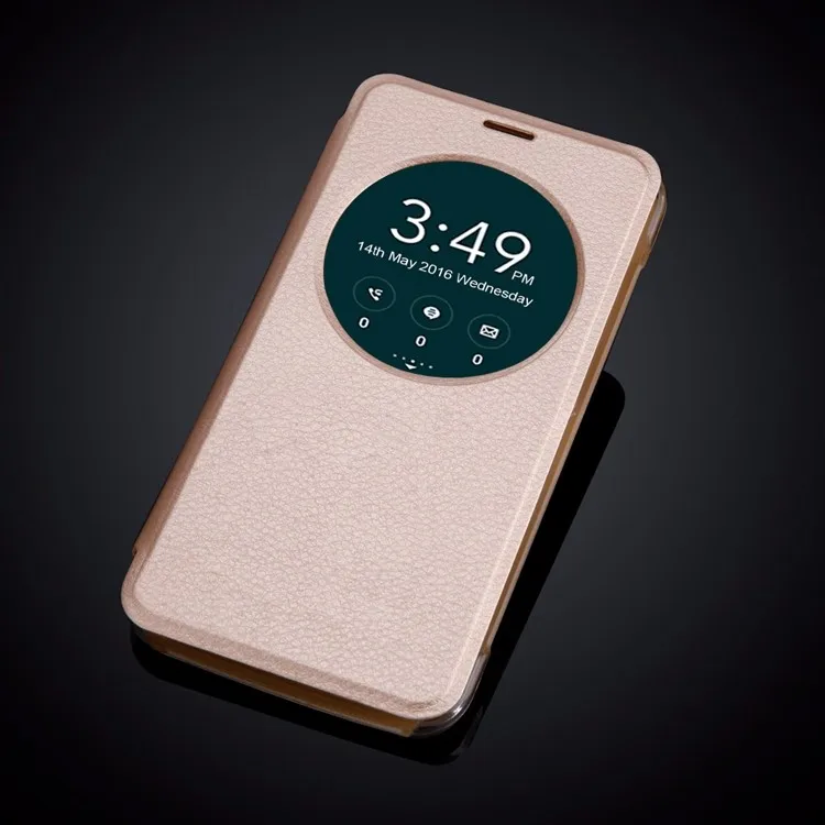 

New Arrival ze500kl Quick Smart Circle View Window Phone Case Flip PU Leather Cover For ASUS Zenfone 2 Laser ZE500KL 5.0"
