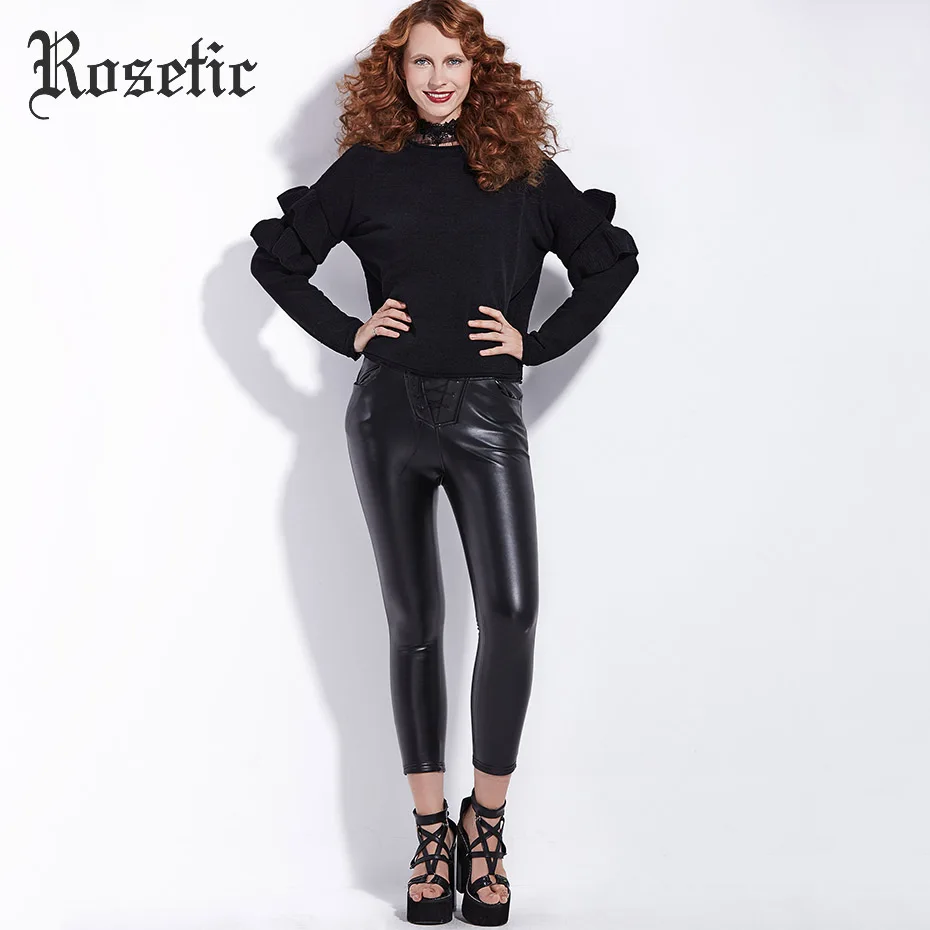 Rosetic Black Sweater Women Goth Winter Loose Black Falbala O-Neck Ruffles Fall Tops Retro Street Preppy Gothic Casual Sweater Rosetic Black Sweater Women Goth Winter Loose Black Falbala O-Neck Ruffles Fall Tops Retro Street Preppy Gothic Casual Sweater