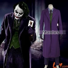 2016 Manles Batman The Dark Knight Joker Costume Batman Joker Suit Outfits Hallowen Cosplay Movie Hero Costume Custom Made