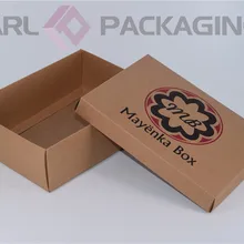 Разборном виде коричневый kraft Бумага коробка, с пользовательскими печати порознь крышкой косметическая коробка, 500 шт./лот