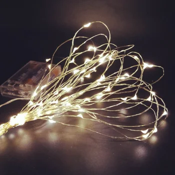 

YB yiba 10M 33ft 100 led 3AA battery powered led copper wire string lights for christmas festival wedding party decoration
