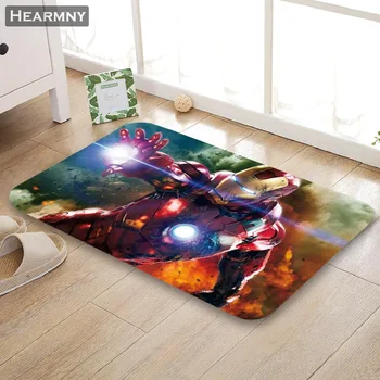 

HEARMNY New Arrival Doormat Iron Man Home Mat Machine Made Anti Slip Carpet Living Room/Hallway Bath Mat For Kids Gift