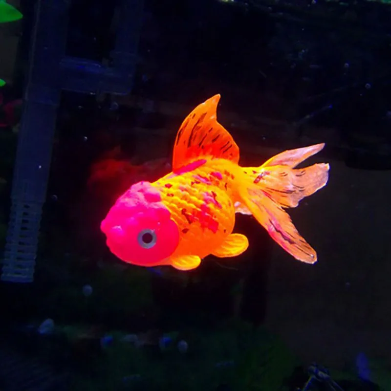 Aquarium Artificial Goldfish Ornaments Fish Tank Silicone Luminescent