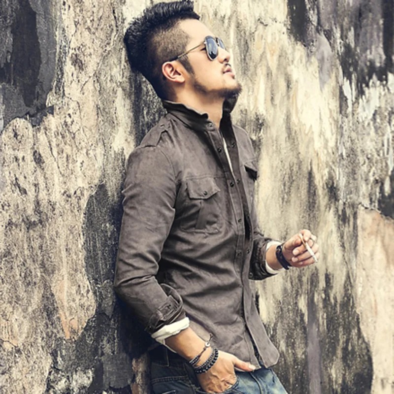 Günstige Neue Herbst frühling Baumwolle Männer Shirts Langarm Militär Shirt Casual Marke Camisa Masculina Armee stil Kleid Hemd