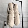 S-3XL grande taille chaud faux renard fourrure gilet femme hiver mode marque couture sans manches épais fourrure manteau fourrure gilet vêtements d'extérieur wq683 ► Photo 1/6