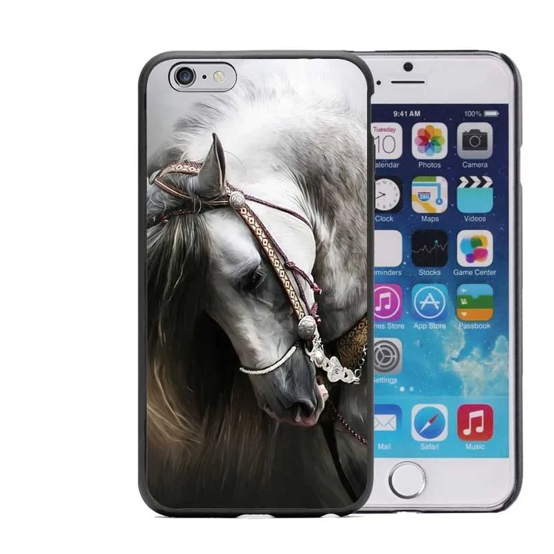 Beautiful white horse Animal Hard plastic Phone Case Cover