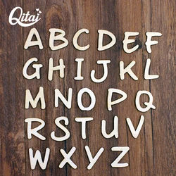 English Wood Letters A - Z for DIY Crafts and Party Decoration (52 Pieces)