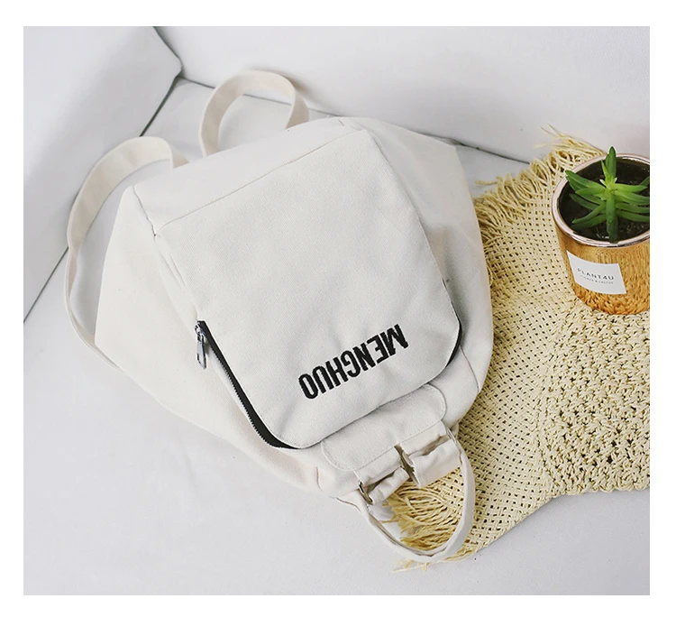 Menghuo Solid Color Multifunctional Bag Canvas Backpack Women Mochila School Bag for Travel Backpacks School Backpack for Girls (52)