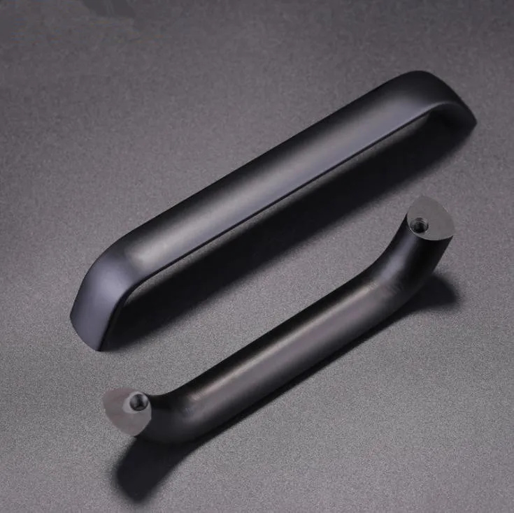 LCH классический шаг отверстия 64 96 128 160 224 мм черная отделка алюминиевый сплав ручка шкафа черный выдвижной ящик европейский стиль