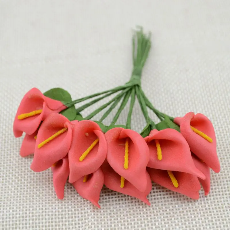 144 шт./пакет 2,5 см 11 цветов, дешевый искусственный цветок пены моделирование бумажные каллы цветок моделирования цветы - Цвет: red