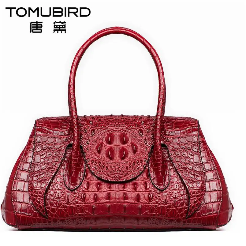 

2017 New women genuine leather bag brands alligator grain embossed fashion luxury quality women leather handbags bag