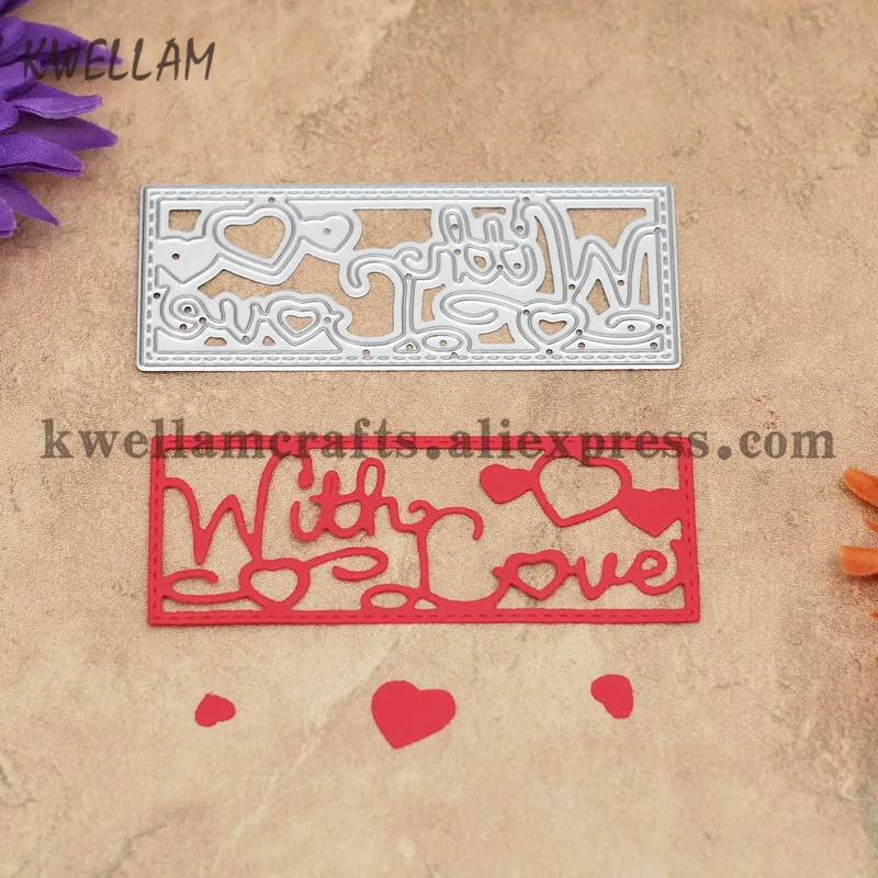 With Love Heart Wedding Decoration Metal Die cutting Dies For DIY