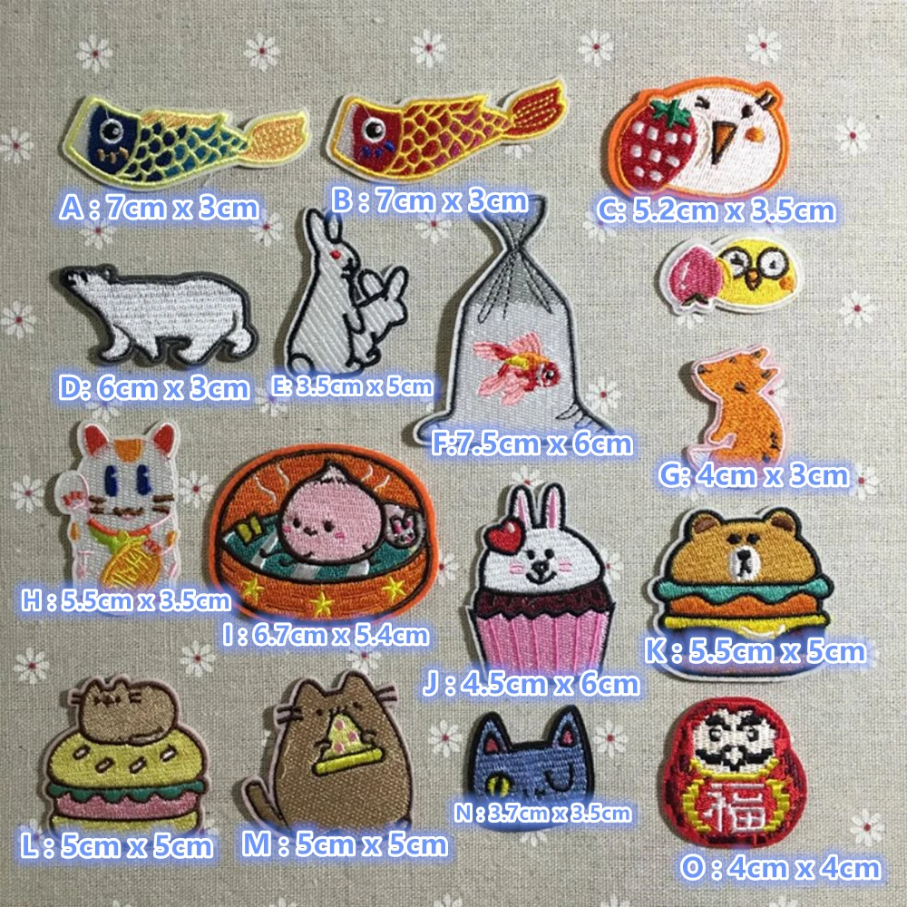 

10PCS Cheap Small Fish Bunny Iron On Patch for Clothing Applique for Jeans DIY Accessories Cute Cheap Patches