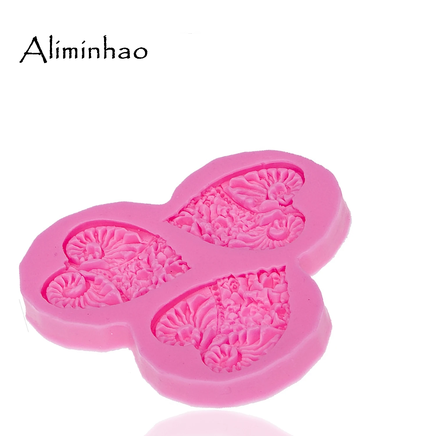 B0048 3 отверстия в форме сердца цветок силиконовая форма для выпечки кондитерских изделий помадка форма для украшения торта инструменты шоколадные формы