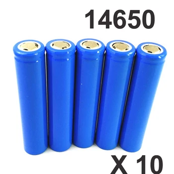

10pcs 3.7v ICR 14650 rechargeable lithium ion battery cell 1100MAH for LED flashlight torch and speaker