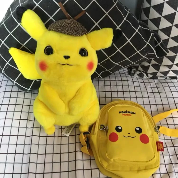 

High Quality Pikachu Detective Plush Doll Toy Super similar To Movie Anime Game Dolls Toys For Boy Birthday Fans Gift
