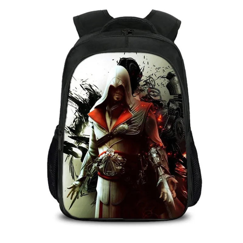 A Рюкзак Assassins Creed, черный рюкзак для студентов, рюкзак для девочек и мальчиков, многофункциональный рюкзак для подростков, рюкзак для путешествий - Цвет: A