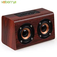 New font b Bluetooth b font Wireless Speaker Retro Wood HIFI 3D Dual Loudspeakers Subwoofer With