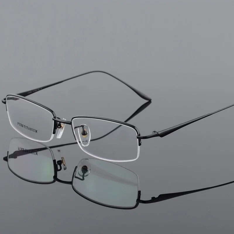 Titanium Glasses Frame Men Ultralight Square Myopia Prescription Eyeglasses Male Metal Full Optical Frame Eyewear 8272