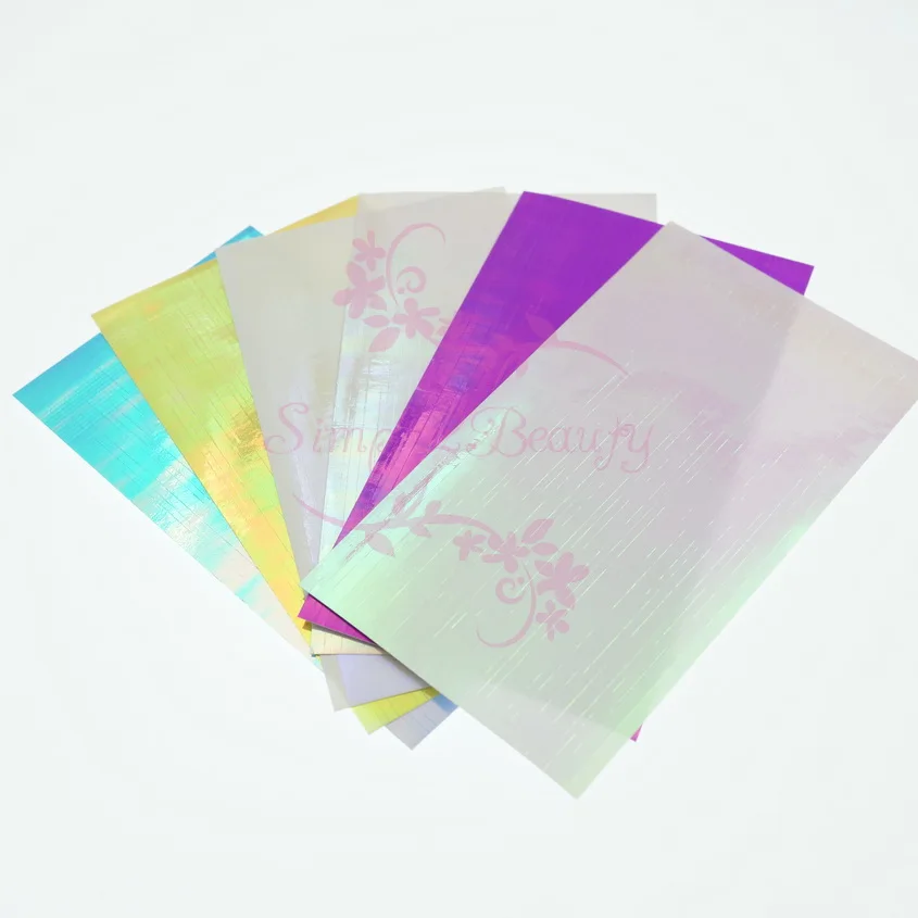 

1 Set Mix 6 Colors Nail Art Manicure Holo Glass Mirror Effect Self Adhesive Stripe Line Sticker Decals DIY Design Decorations
