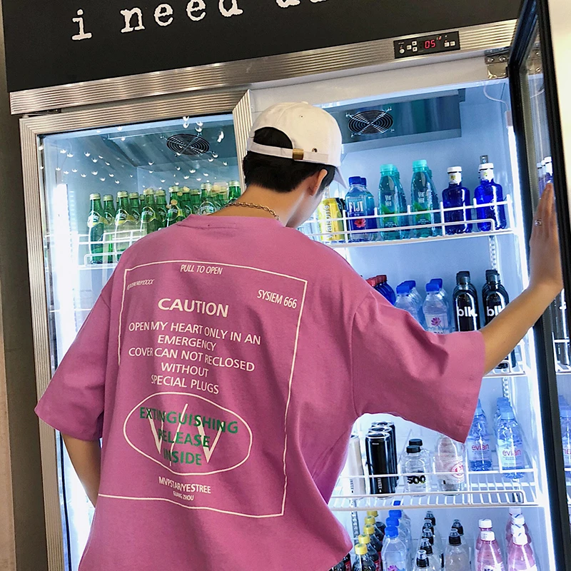 

Men's Short Sleeve T-Shirt 2019 Summer New Round Collar Fun Creative Print Top Casual Loose Personality Youth Fashion Men's Teen