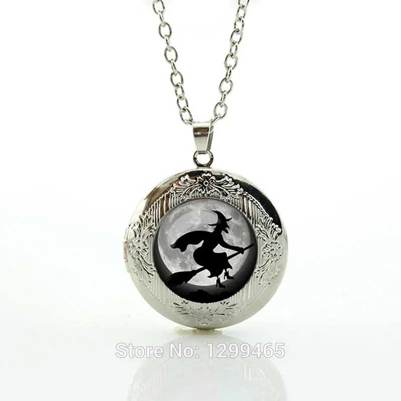 Halloween witch Necklace Fantasy Creature locket pendant retro ethnic