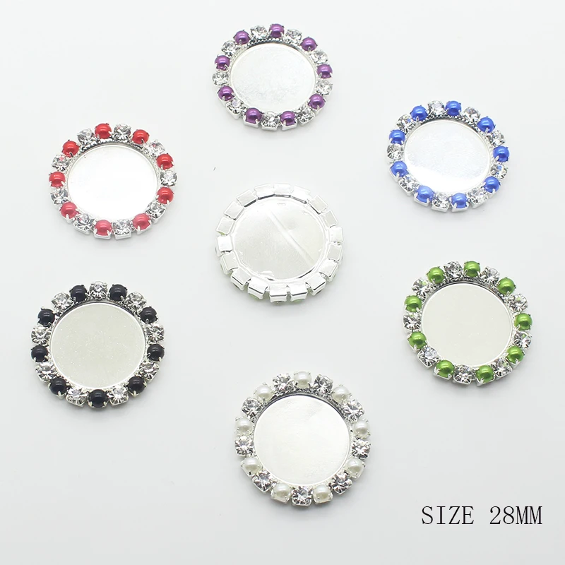 

New Fashion Silver Buttons10Pcs/Lot 28mm Metal Pearl Buttons Diy Wedding Button Webbing Decoration Handwork Fitting Accessories