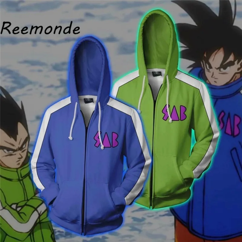 

Anime Cosplay Costume Top Dragon Ball Clothing Sweater Men Zip Up Hoodies Jacket 3d Print Hooded Friends Clothes Sweatshirt Coat