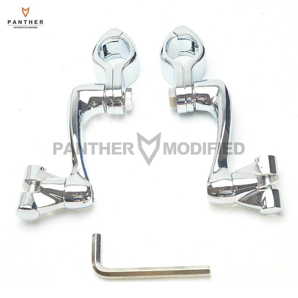 

1-1/4" 32mm Chrome 360 Degree Adjustable Highway Motorcycle Foot Pegs Mounting Kit Moto Foot Rest case for Harley