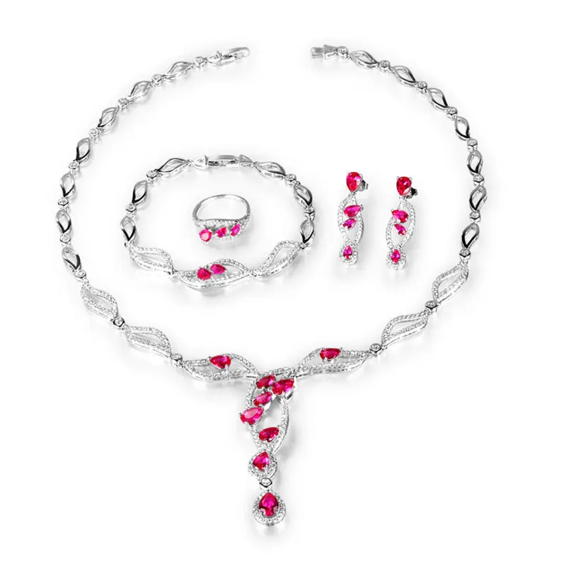 

FUYIJIA 18K Gold Fourpiece Jewelry Set Women Luxury Environmental Jewellery Necklace Set Dubai Jewelry Sets Wedding Jewelry Sets