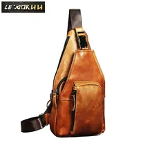 Мужская кожаная повседневная дорожная модная поясная сумка для ношения на груди дизайнерская сумка на Одно Плечо Сумка Через Плечо Рюкзак Для мужчин 8086