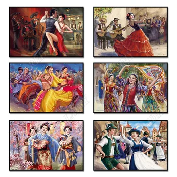

Diamond Embroidery Dance Lovers Full Square / Round Diamond Painting Mosaic Cross Stitch Home Decor Crafts Wall Art Needlework